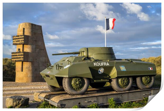 Leclerc Monument and M8 Greyhound Print by Arterra 