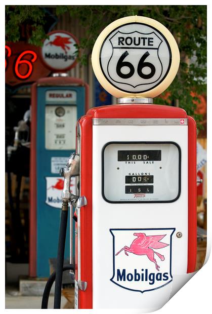 Petrol Station along Route 66 Print by Arterra 