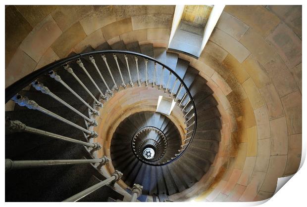 Spiral Staircase in Lighthouse Phare des Baleines Print by Arterra 