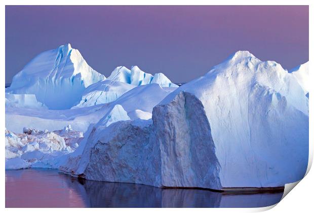 Icebergs at Sunset Print by Arterra 