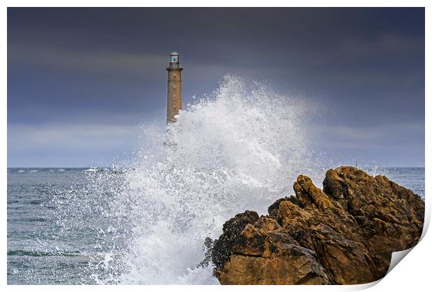 Crashing Wave and Lighthouse Print by Arterra 