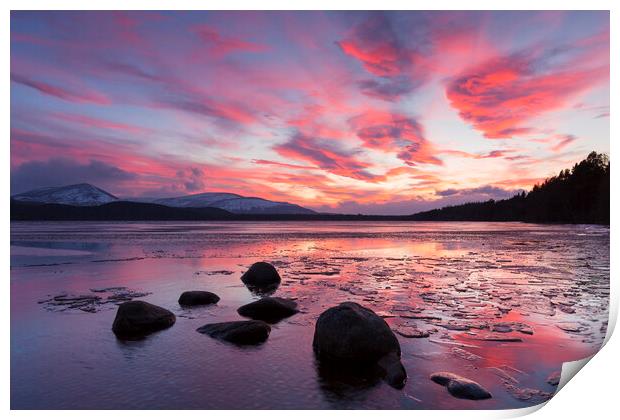 Loch Morlich at Sunset, Cairngorms National Park,  Print by Arterra 