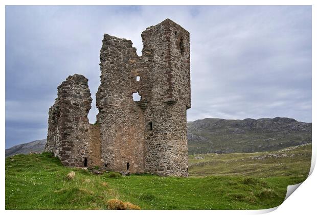 Ardvreck Castle in the Scottish Highlands Print by Arterra 