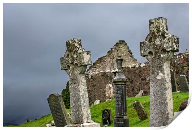 Graveyard of Cill Chriosd at Strathaird on the Isle of Skye, Scotland Print by Arterra 