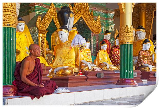 Shwedagon Zedi Daw Pagoda at Yangon / Rangoon, Burma Print by Arterra 