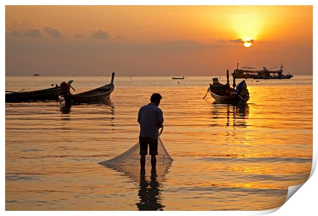 Koh Tao at Sunset, Thailand Print by Arterra 