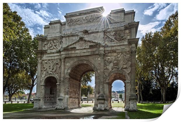 Roman Triumphal Arch of Orange in the Vaucluse, France Print by Arterra 