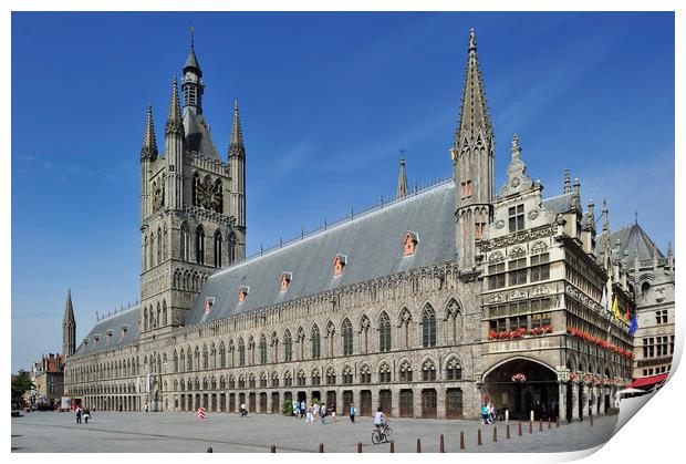 Cloth Hall and Belfry at Ypres, Belgium Print by Arterra 