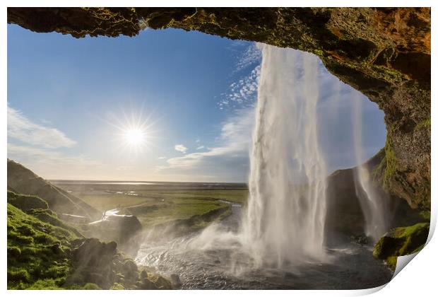 Seljalandsfoss Waterfall, South Iceland Print by Arterra 