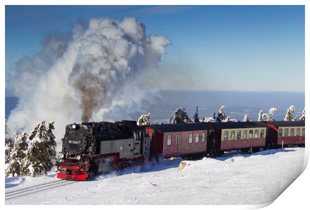Steam Train in the Snow Print by Arterra 
