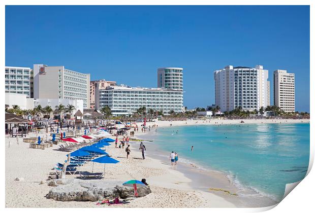 Beach at Cancun in Quintana Roo, Yucatan, Mexico Print by Arterra 