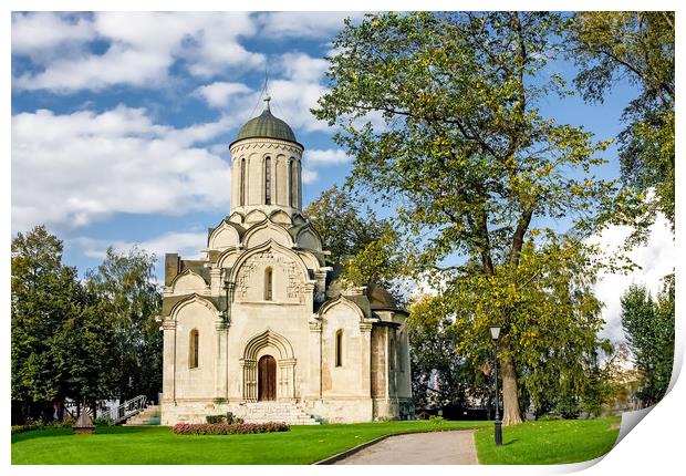 Spaso-Andronikov monastery. Print by Valerii Soloviov