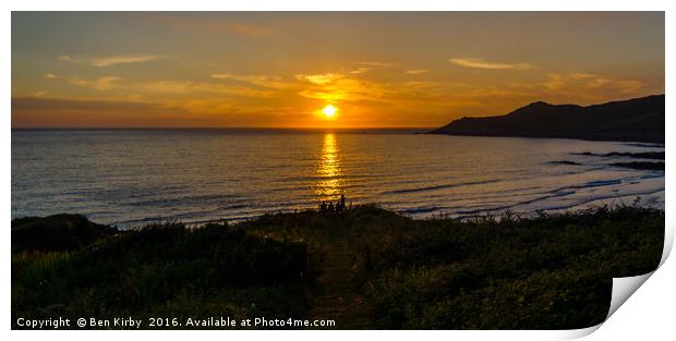 Woolacombe Sunset Print by Ben Kirby