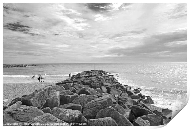 ROCKS ON THE SHORE Print by Philip Gough
