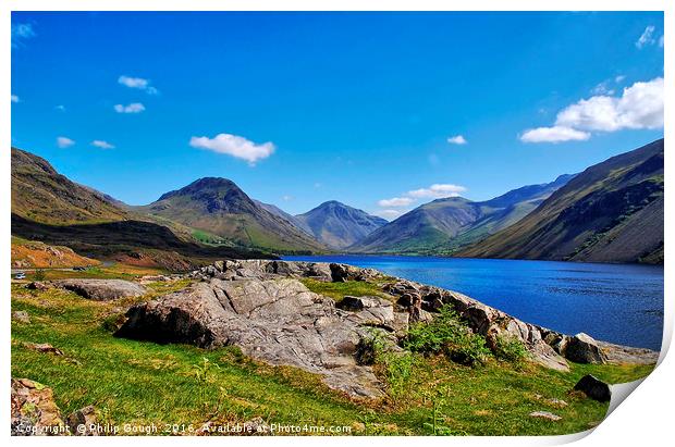 Wast Water Lake in a Cumbrian Summer Print by Philip Gough