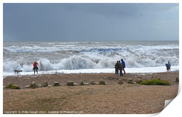 Rough Beach Print by Philip Gough