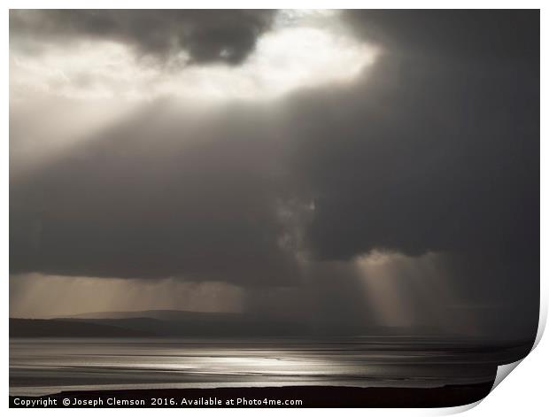 Dramatic storm cloud over Arnside Print by Joseph Clemson