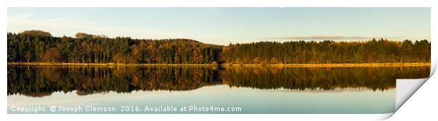 Turton and Entwistle reservoir autumn reflections  Print by Joseph Clemson