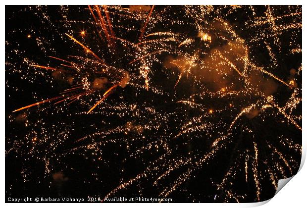 fireworks in Kastela Print by Barbara Vizhanyo