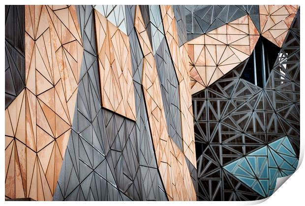 Abstract Federation Square Melbourne Print by Janette Hill