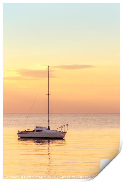 Lonely boat Print by Wayne Lytton