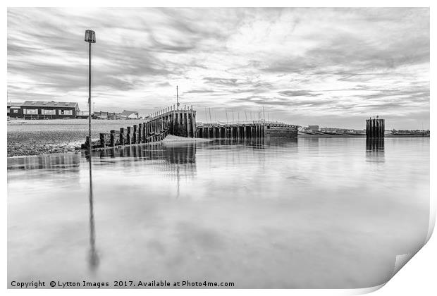 Whitstable Harbour black and white Print by Wayne Lytton
