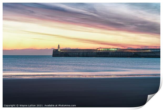 Folkestone Harbour Print by Wayne Lytton