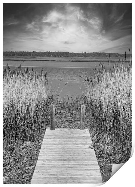 Serenity of the Wooden Jetty Print by Kevin Snelling