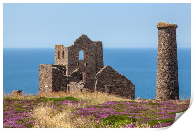 Majestic Ruins of a Tin Mine Print by Kevin Snelling