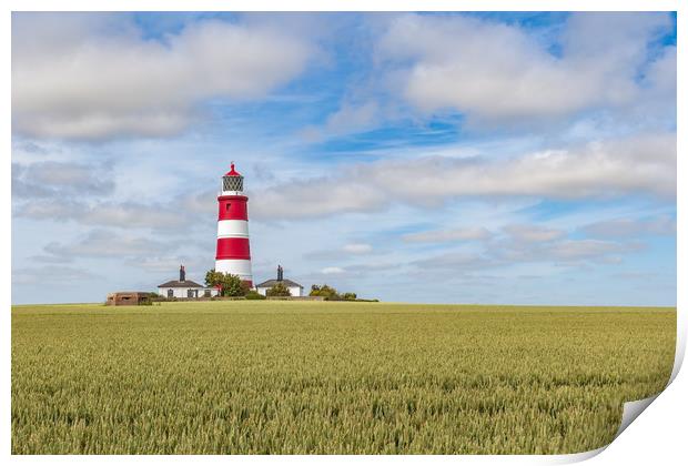 Happisburgh lighthouse on a summers day Print by Kevin Snelling