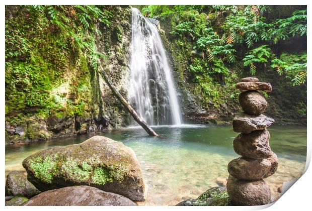 Rocks by the Falls Print by Kevin Snelling