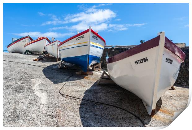 Colourful Fleet of Fishing Boats Print by Kevin Snelling