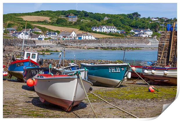 Mevagissey harbour Cornwall Print by Kevin Snelling