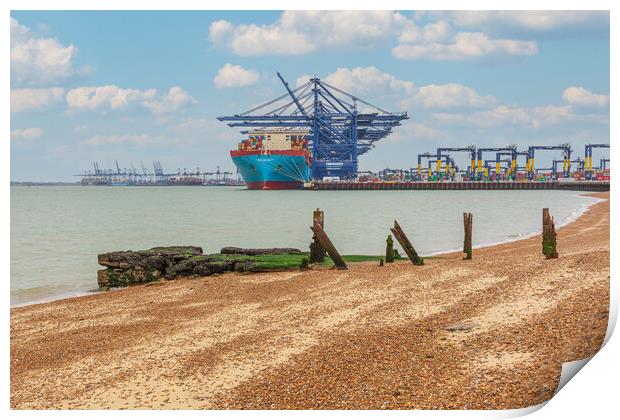 landguard point port of felixstowe Print by Kevin Snelling