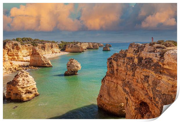 Majestic Cliffs Overlooking Marinha Beach Print by Kevin Snelling