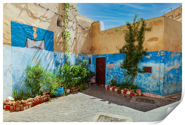 Vibrant Blue Moroccan Medina Print by Kevin Snelling