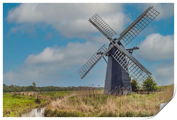 Majestic Herringfleet Windmill Print by Kevin Snelling