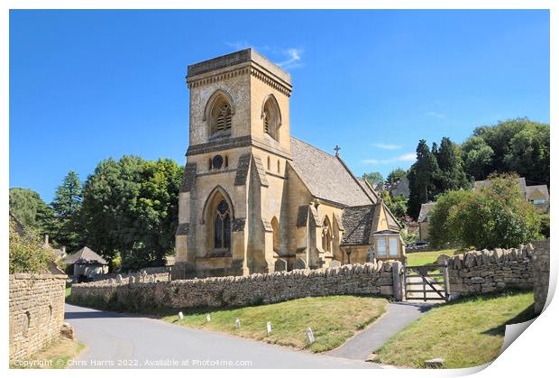 St Barnabas Church, Snowshill, Cotswolds  Print by Chris Harris