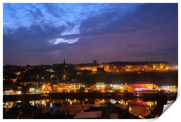 Whitby at dusk, North Yorkshire Print by Chris Harris