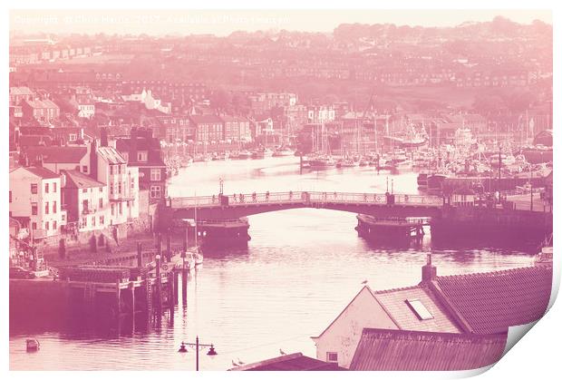 Whitby and River Esk - Retro finish Print by Chris Harris
