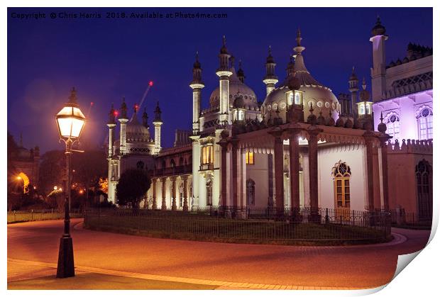 Brighton Royal Pavilion at dusk Print by Chris Harris