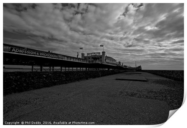 Brighton Pier Under the Clouds Print by Phil Dodds