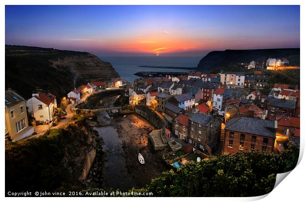 Staithes Sunrise Print by john vince