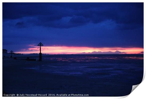 Super sunset at Wells-Next-The-sea Print by Judy Newstead-Howard