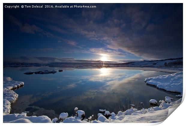 Icelandic winter sunrise Print by Tom Dolezal