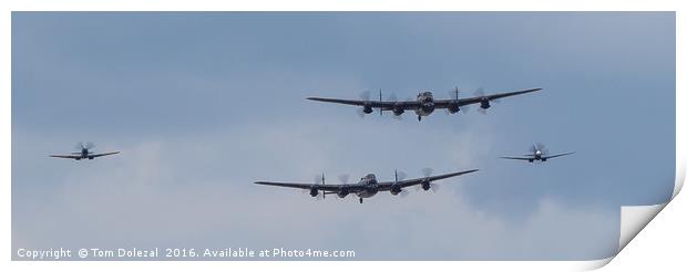 Two lancasters Print by Tom Dolezal
