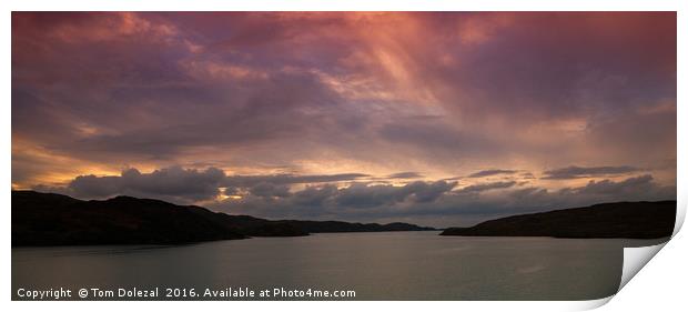 Loch Cairnbawn sunset Print by Tom Dolezal