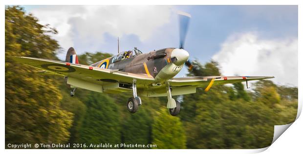 Spitfire BM597 landing Print by Tom Dolezal