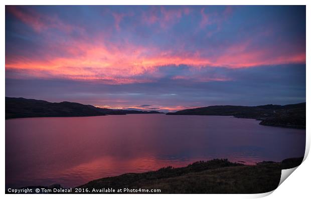 Red Assynt sunset  Print by Tom Dolezal
