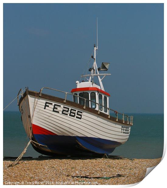 Dungeness fishing boat Print by Tom Dolezal